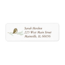 Owl Woodland Animal Baby Shower Label