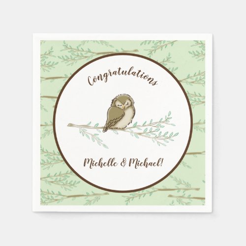 Owl Woodland Animal Baby Shower Napkins