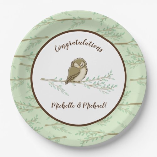 Owl Woodland Animal Baby Shower Paper Plates