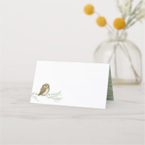 Owl Woodland Animal Baby Shower Place Card
