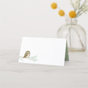 Owl Woodland Animal Baby Shower Place Card