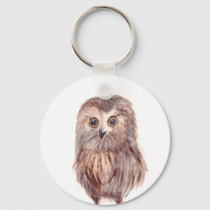 Owl woodland bird keychain