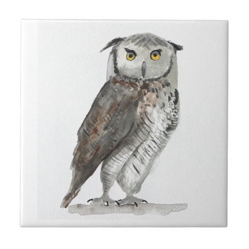 Owl woodland bird rustic kitchen animals tile