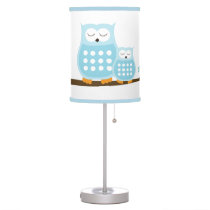 Owl Woodland Blue Owls Baby Nursery  Table Lamp