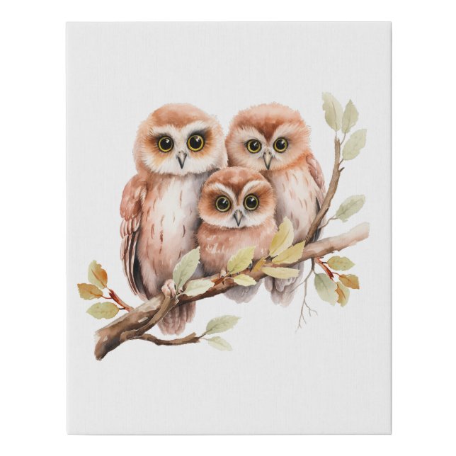 Owl Wrapped Canvas Print (Front)