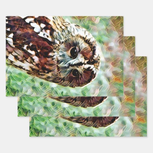 OWL WRAPPING PAPER SHEETS