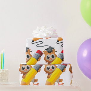 Owl Writing Wrapping Paper