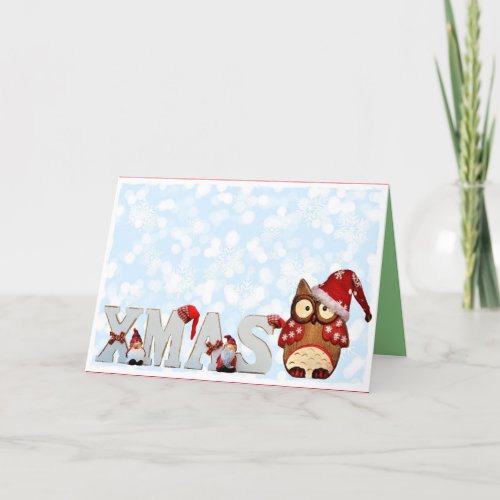 Owl Xmas Holiday Card