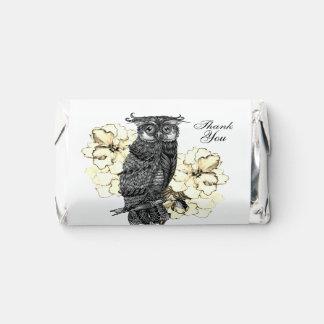 Owl Yellow Floral Wedding Thank You Favor