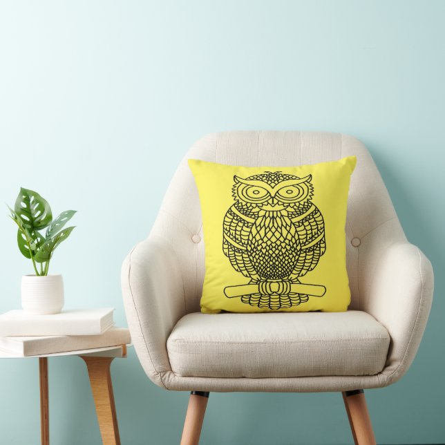 Owl (yellow) - Pillow (Chair)