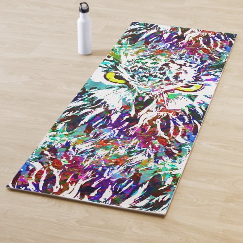 Owl Yoga Mat  Colorful Owl  Abstract Owl