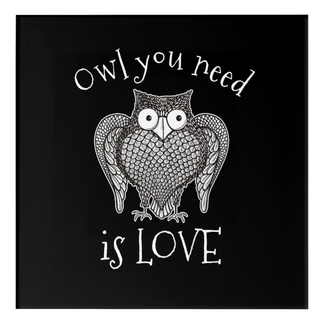Owl you Need Acrylic Print (Front)