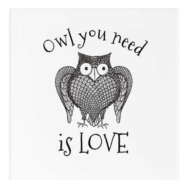 Owl you Need Acrylic Print (Front)