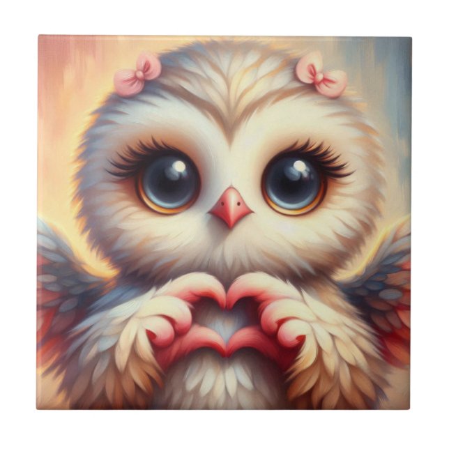 Owl You Need is Love Ceramic Tile (Front)