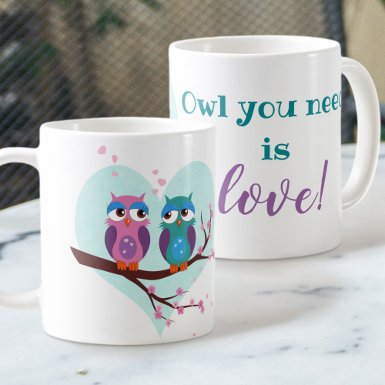 Owl you need is love Cute cartoon Pun quote