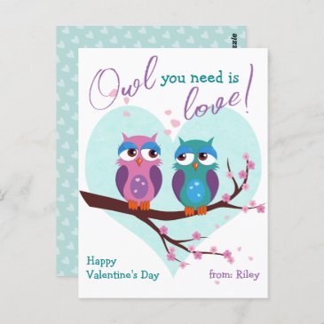 Owl you need is love Cute Classroom Valentines Day