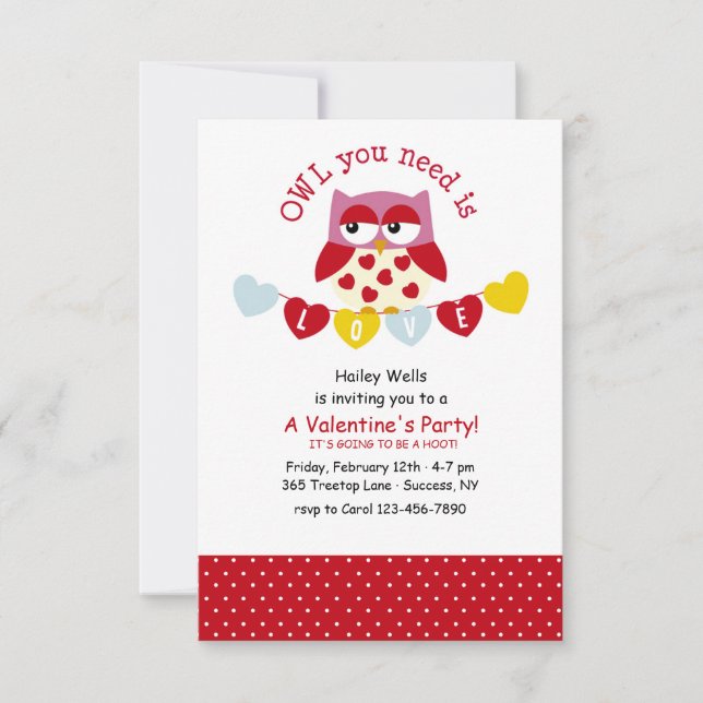 Owl You Need is Love Invitation (Front)