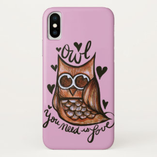 Owl you need is love owls artwork cute owls        iPhone x case