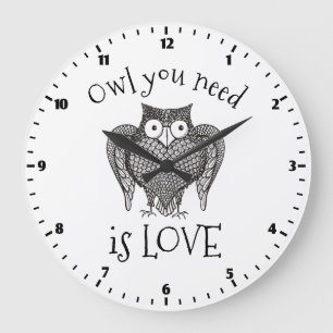 Owl you Need Large Clock
