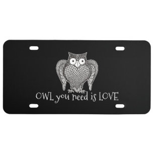 Owl you Need License Plate