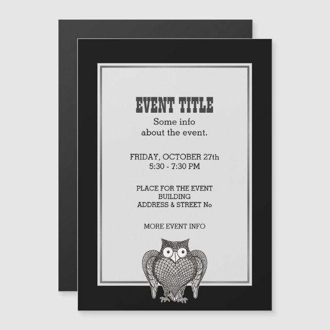 Owl you Need Magnetic Invitation (Front/Back)
