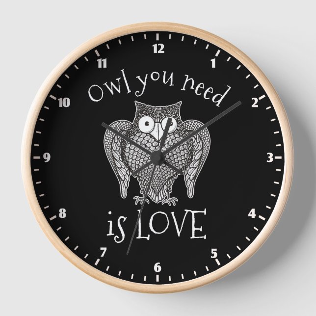 Owl you Need Wall Clock (Front)