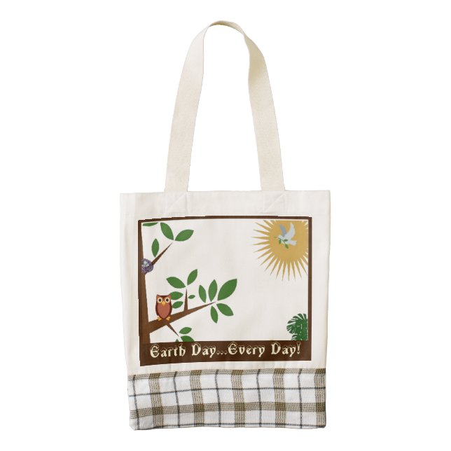 Owl Zazzle HEART Earth Day  Zazzle HEART Tote Bag (Front)