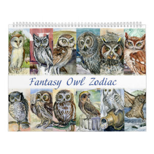Owl zodiac fantasy watercolors 2015 calendar