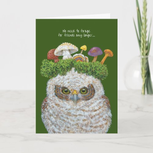 Owlet/mushroom friend greeting card