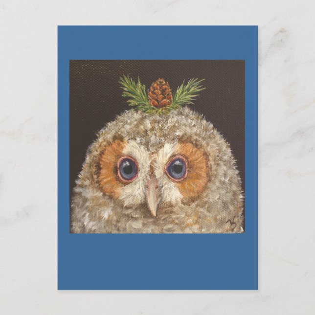 owlet with tamarack postcard (Front)