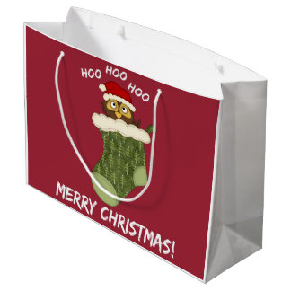OwlHooHooChristmas Large Gift Bag