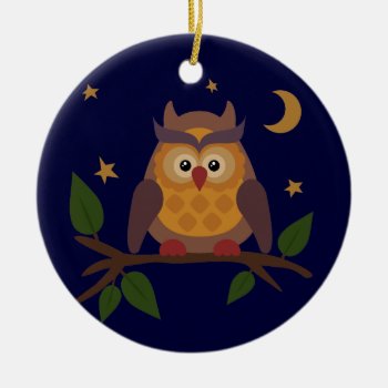 Owlie Ceramic Ornament by Middlemind at Zazzle