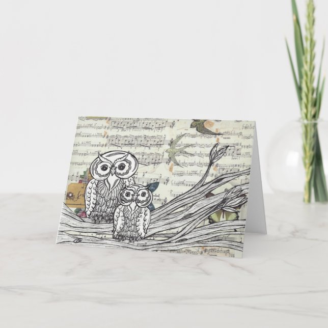 Owls 22 Greetings Card (Front)