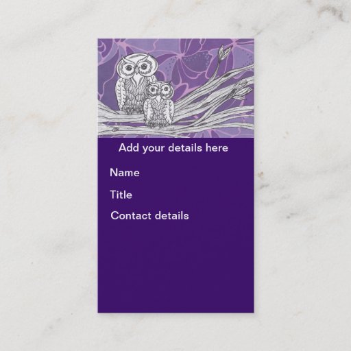 Customizable Owls 9 business cards