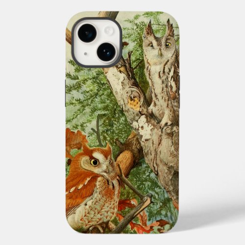 OWLS AMONG FALL LEAVES IN WOODLAND Case_Mate iPhone 14 CASE