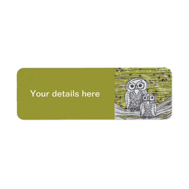 Owls and Butterflies 2 Labels (Front)