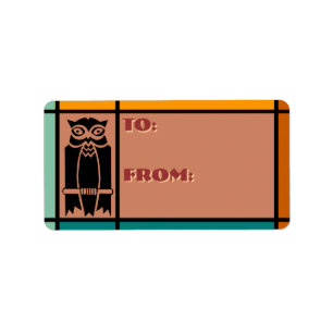 Owls and Eagles-Adobe,Black,Teal,Orange (To-From) Label