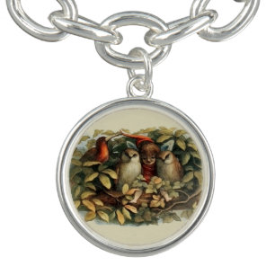 Owls and Elf Fairies Nature Illustration Bracelet