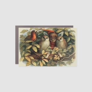 Owls and Elf Fairies Nature Illustration Car Magnet