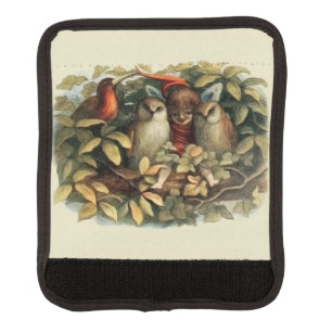 Owls and Elf Fairies Nature Illustration Luggage Handle Wrap