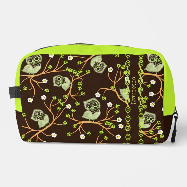 Owls and flowers dopp kit (Front)