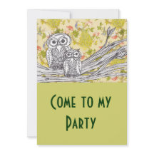 Owls and Peacocks Invitations