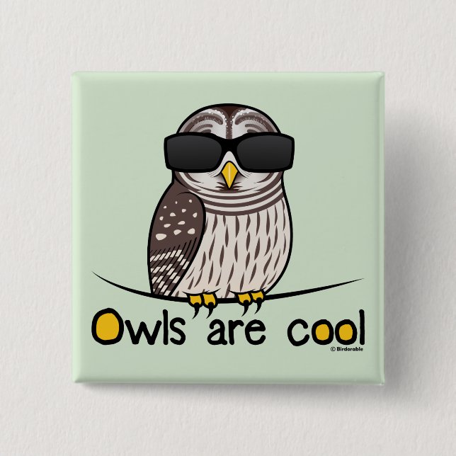 Owls are cool! pinback button (Front)