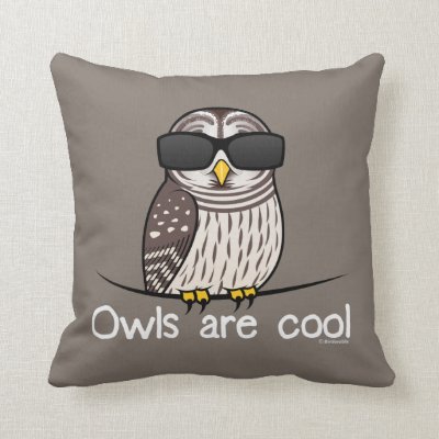 Owls are cool throw pillow
