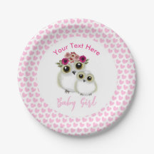 Owls Baby Shower Girl Pink Whimsical Personalized