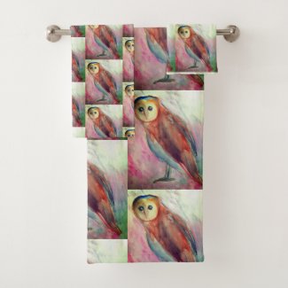 Owls  bath towel set