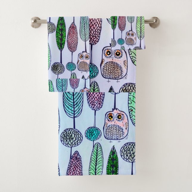 Owls Bath Towel Set (Insitu)