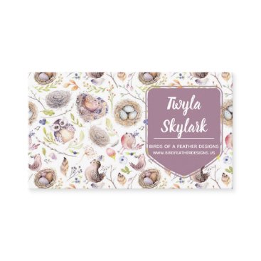 Owls, Birds & Eggs Nature Business Card Owls, Birds & Eggs Nature Business Card