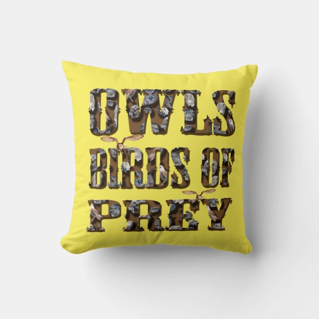 Owls Birds Of Prey,  Throw Pillow (Front)