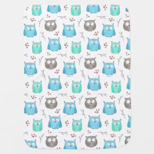 Owls & Branches Pattern Baby Blanket